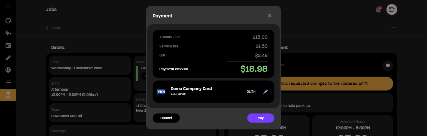 Hire Dispute - Something Changed - Worker requested more time - Payment Modal.png